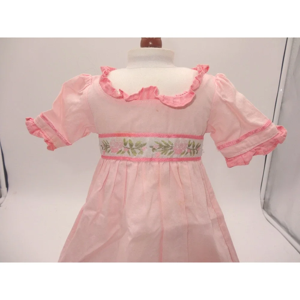 American Girl Caroline Abbott Pink Meet Dress Floral Embroidery